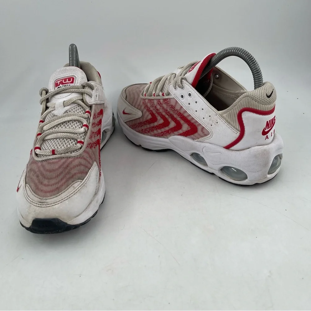 👞 Nike Big Kids-Size 6Y- Air Max TW Low Casual White Red Athletic Shoes Sneakers